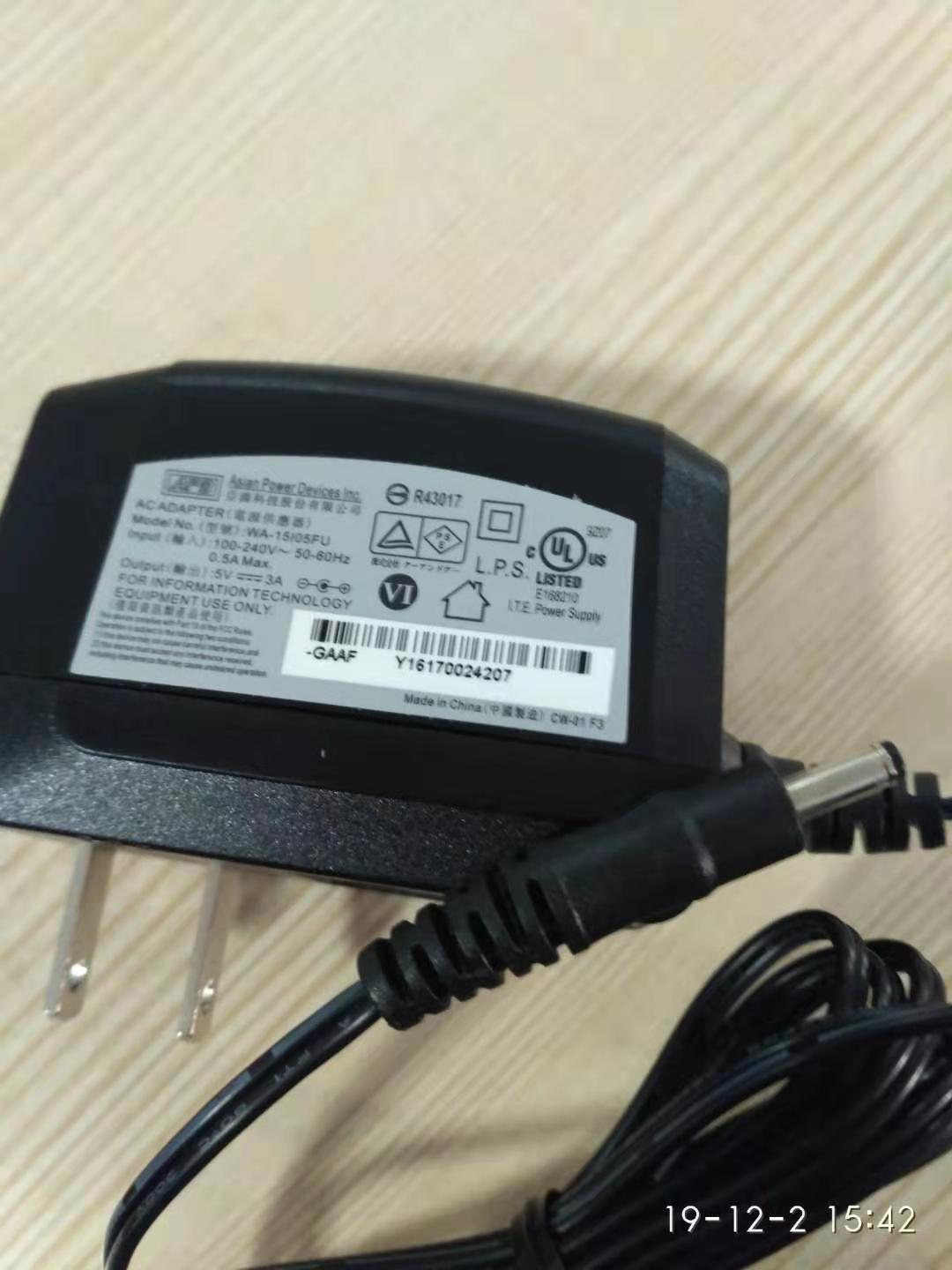New APD WA-15I05FU 5V 3A AC ADAPTER POWER CHARGER